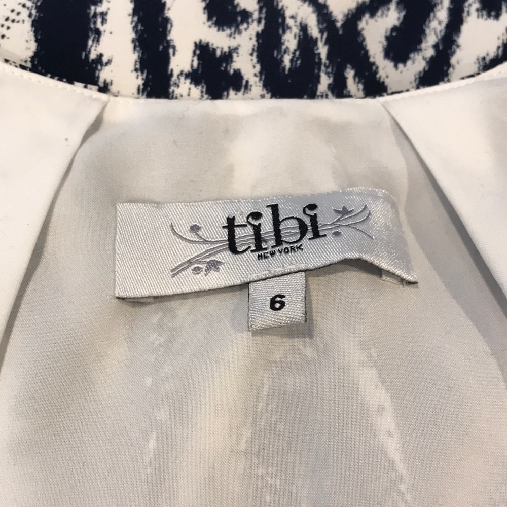Tibi Multi Print Short Sleeve Puff/Cap Dress, Sz 6 - image 5